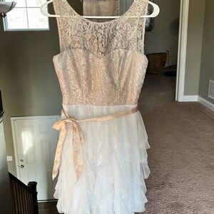 Size 3, like new, white/gold dress